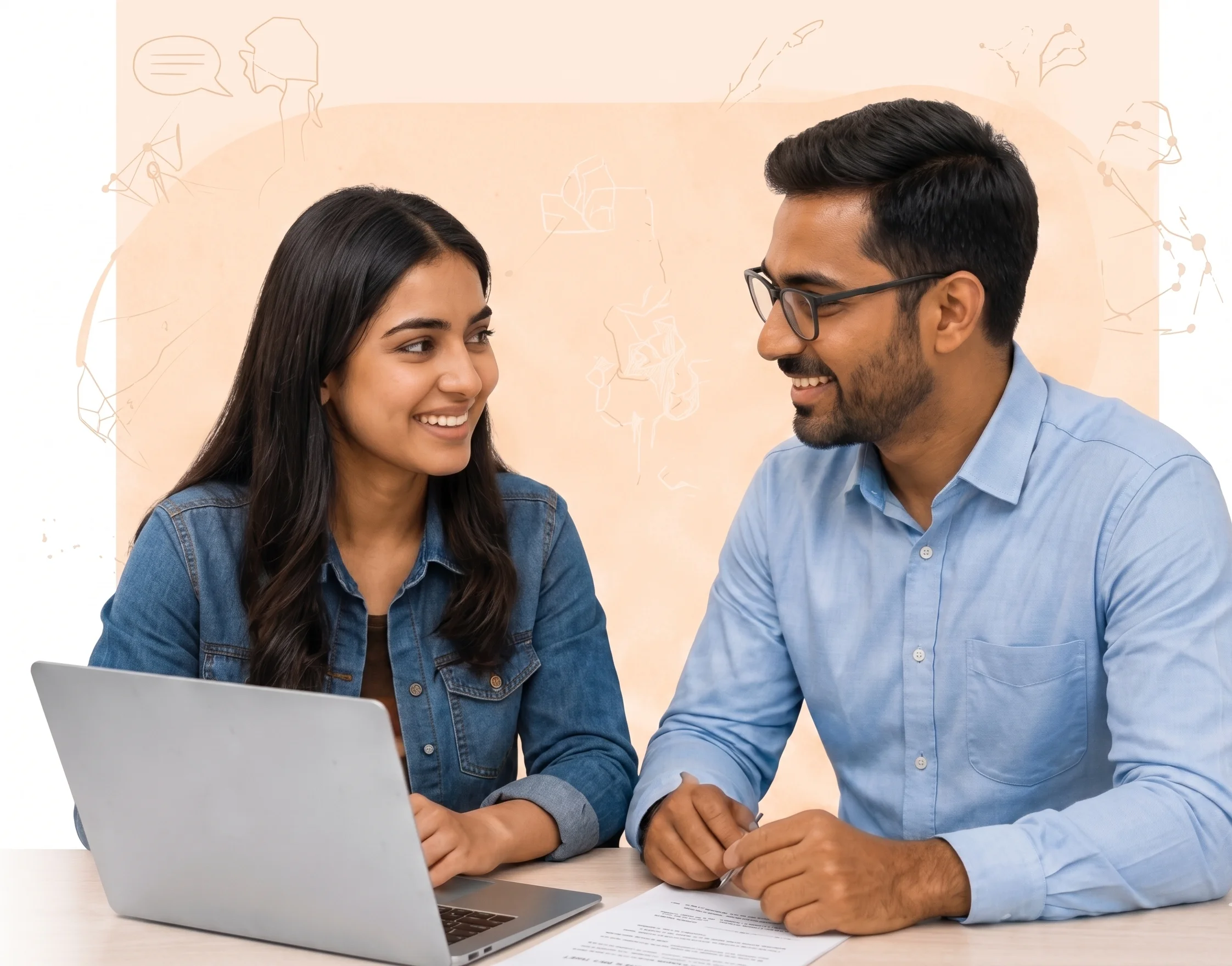 Career counselling session — expert guiding a student on career path
