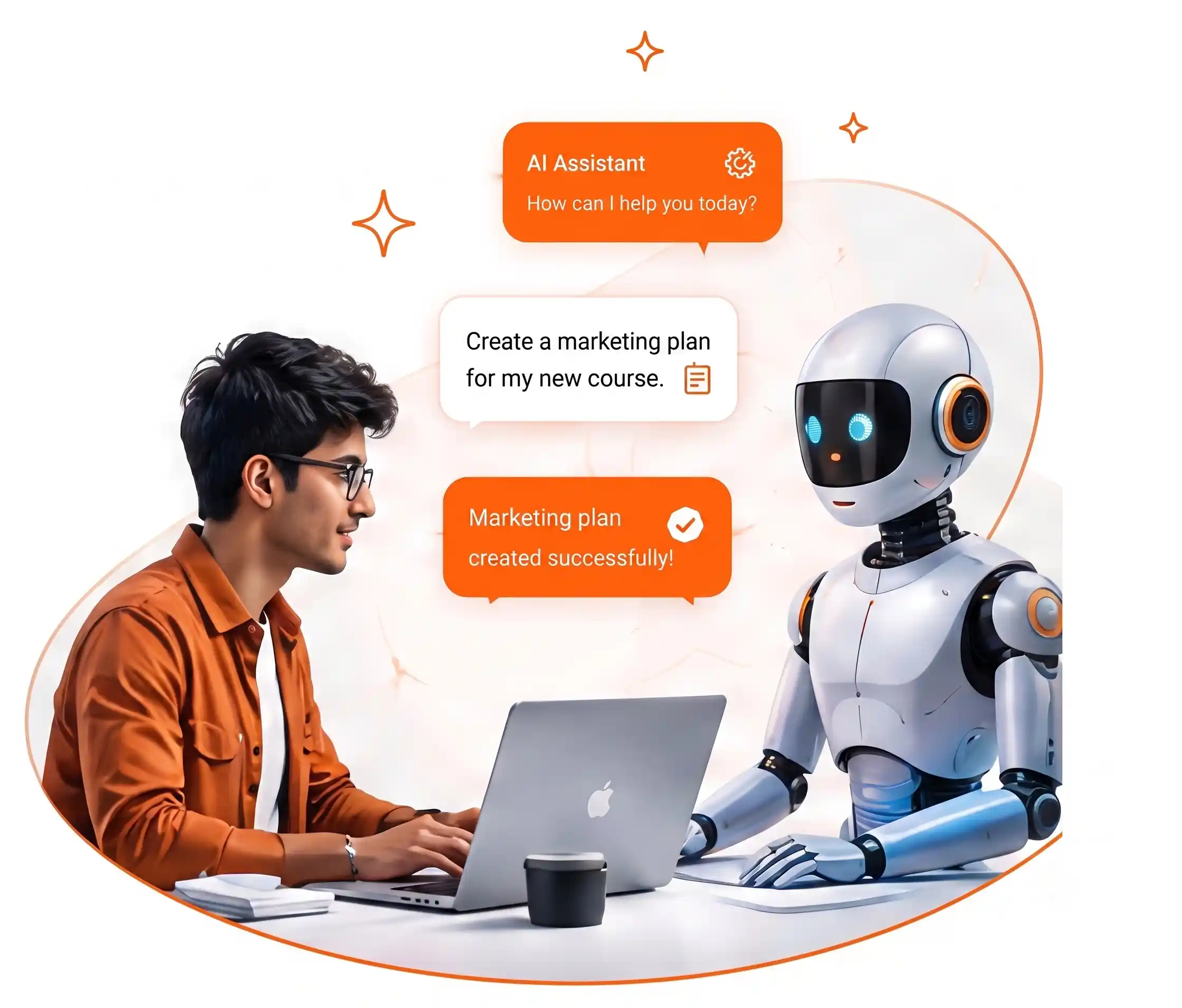 TalentGro AI Tools and Automation Basic Course — student learning AI tools on laptop