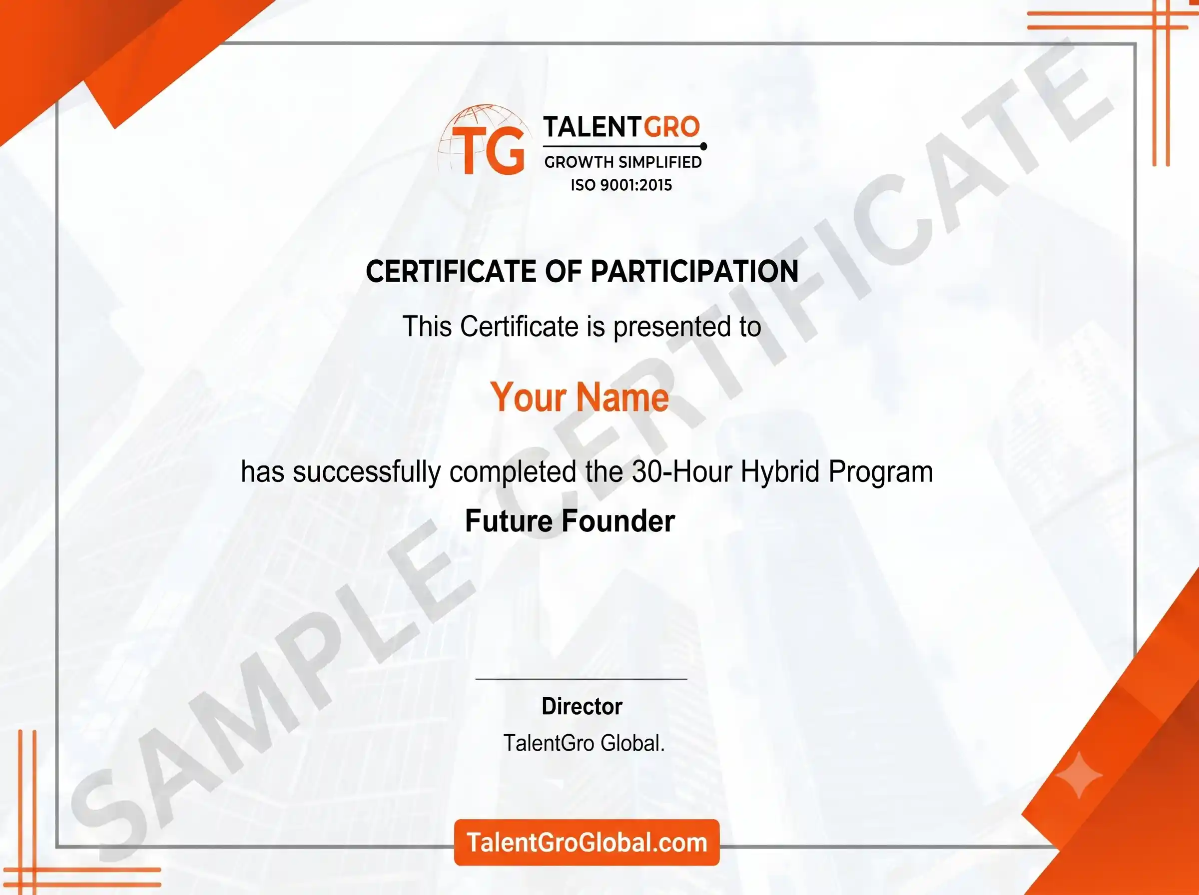 TalentGro × AIC-ISB Future Founders Program joint certificate