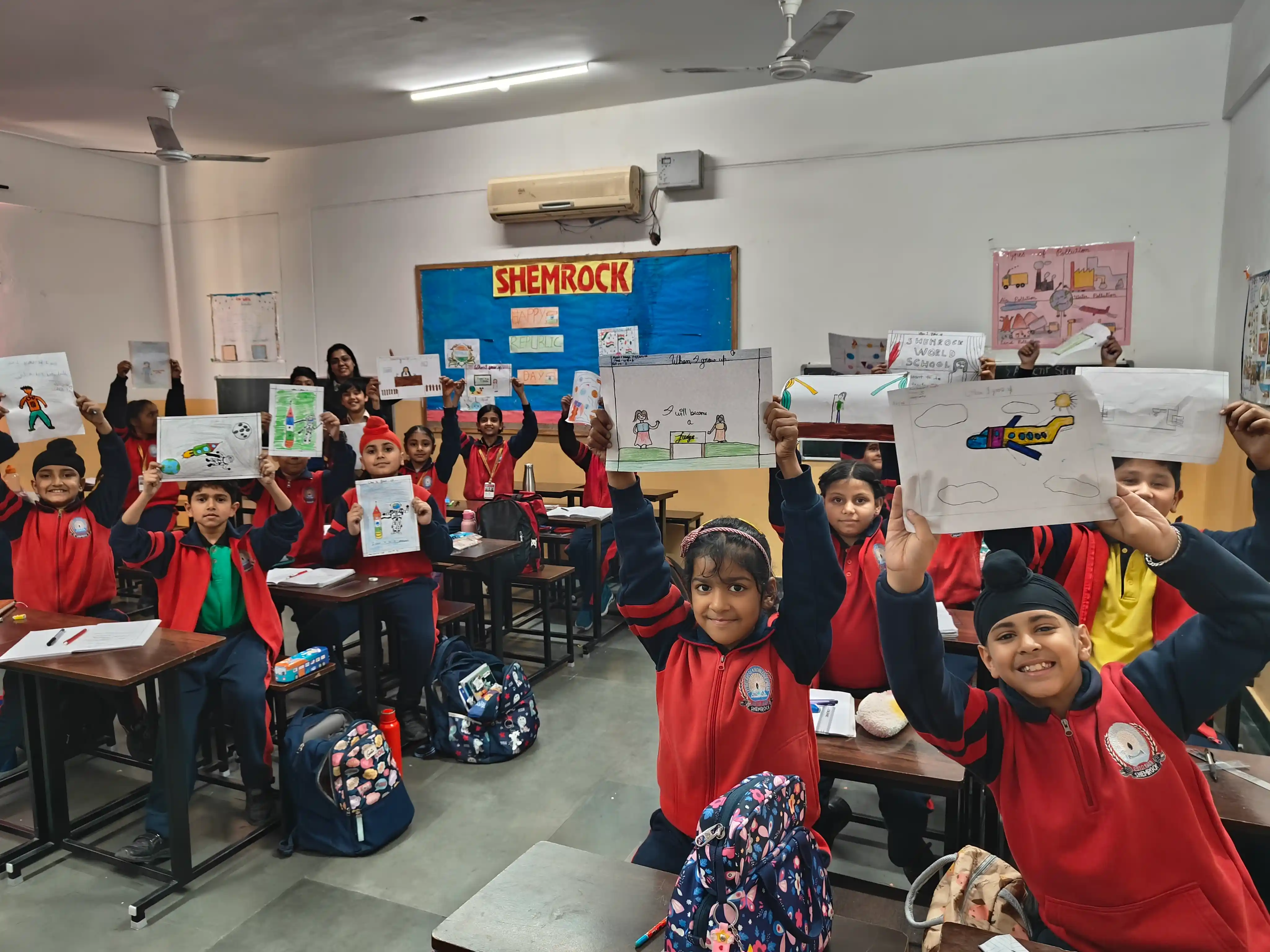 TalentGro facilitator presenting career options to enthusiastic school students
