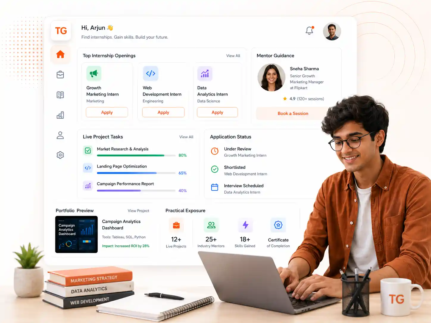 TalentGro internship management dashboard